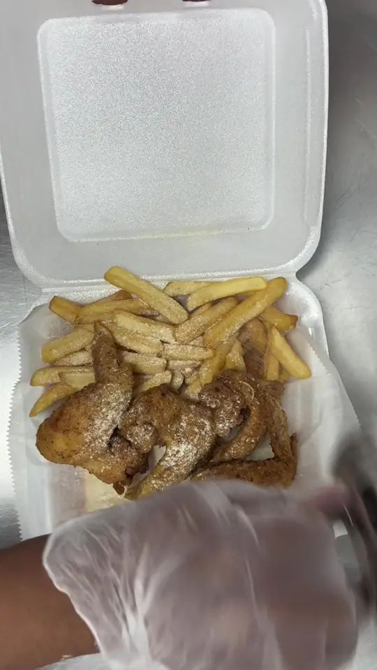 MLK Fish & Chicken in Forest Park showing food, chicken wings, video by mlkfishandchicken1 on TikTok