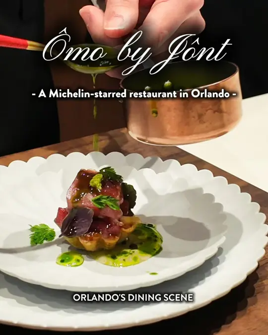 Ômo by Jônt in Winter Park showing review, visit, tasting menu, wine pairing event, video by Visit Orlando on Facebook