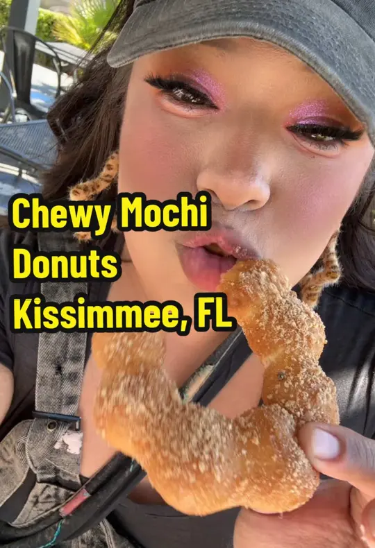 Mochinut in Orlando showing review, mochi donut, video by holographicmami on TikTok