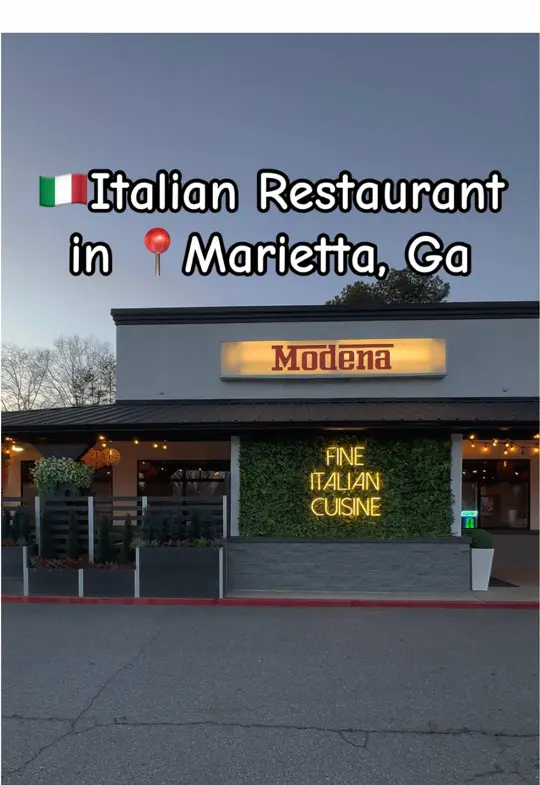 Modena Ristorante Vinoteca in Marietta showing review, atmosphere, service, video by lesliegoingwhere on TikTok