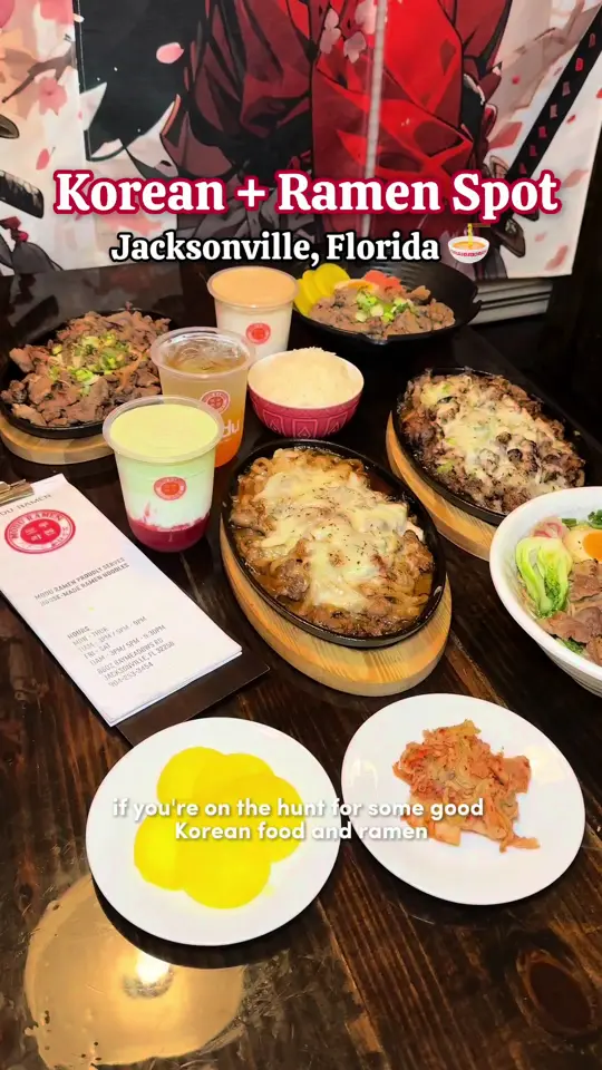Modu Ramen in Jacksonville showing food, bulgogi dishes, drinks, ramen, wings, desserts, video by sociall.feeds on TikTok
