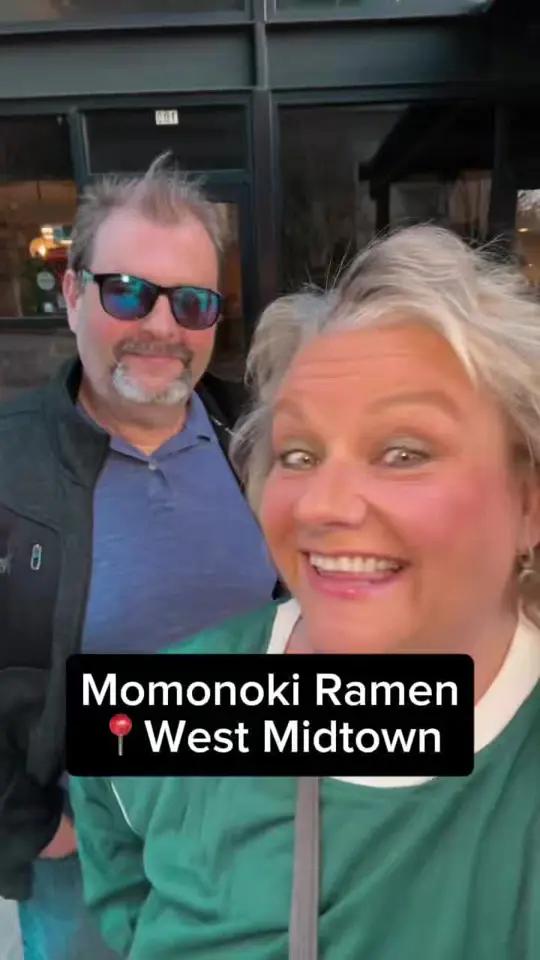 Momonoki PTC in Peachtree City showing visit, review, tonkotsu ramen, spicy miso ramen, video by chicagogirlsouthernworld on TikTok