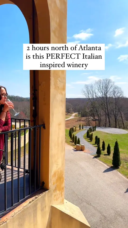 Montaluce Winery & Restaurant in Dahlonega showing wine, restaurant visit, tuscan-style winery, trattoria di montaluce, video by Discover Dahlonega, Georgia on Facebook