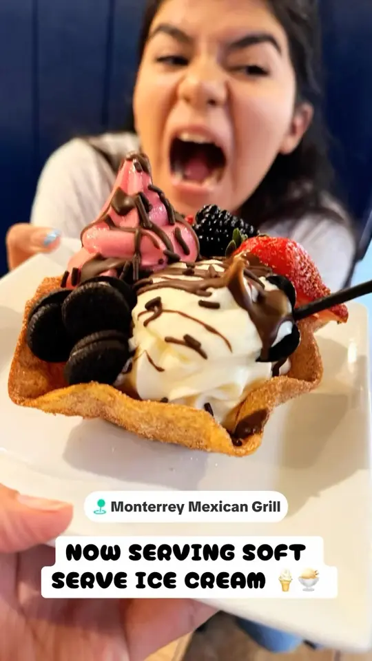 Monterrey Mexican Grill in Braselton showing dessert, ice cream, video by Monterrey Mexican Grill on Facebook