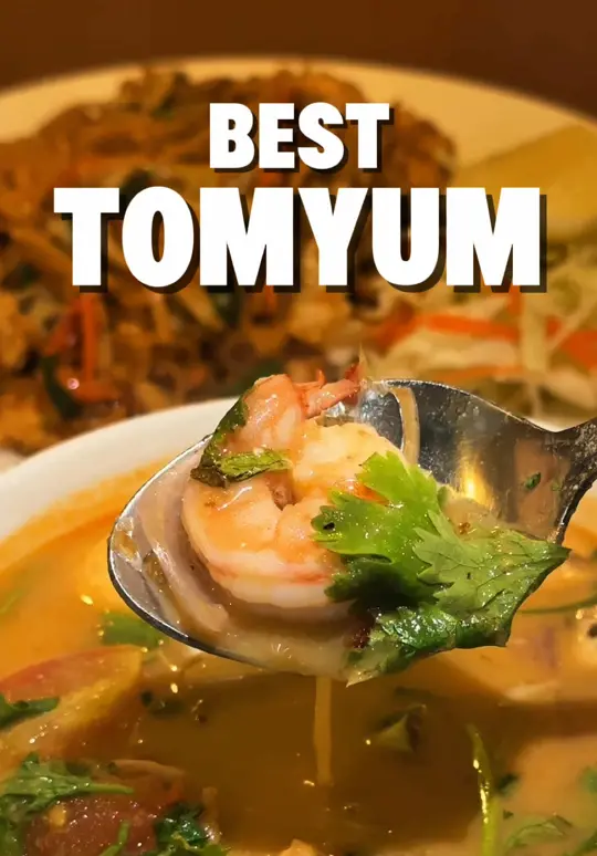 Moon Thai & Japanese in Miami showing review, visit, tom yum, pad thai, menu, video by wayward_gourmet on TikTok