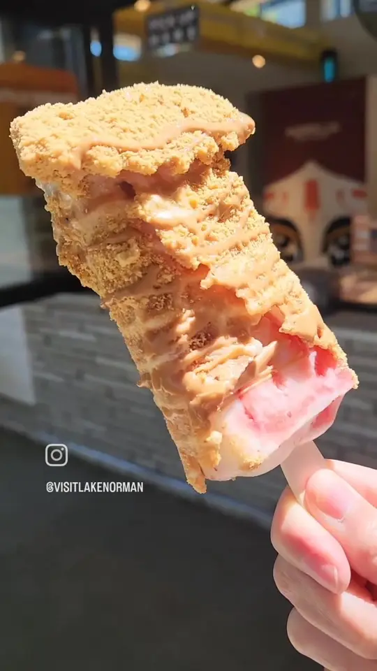 Morelia Ice Cream Paletas - Coconut Grove in Miami showing food, chocolate fudgy brownie paleta, strawberry cheesecake paleta, video by visitlakenorman on TikTok