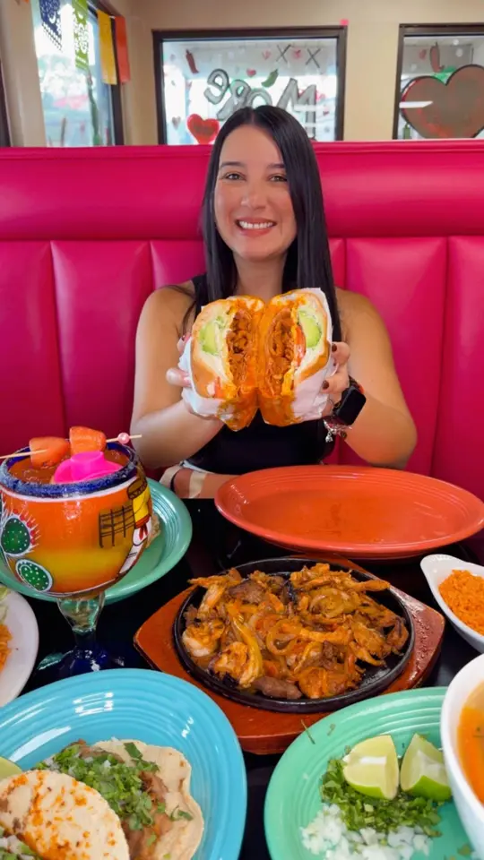 Morelos Mexican Restaurant in Jonesboro showing tacos, tortillas, beverages, aguas frescas, halloween drinks, free dessert, video by Mary Matheus Traveler on Facebook