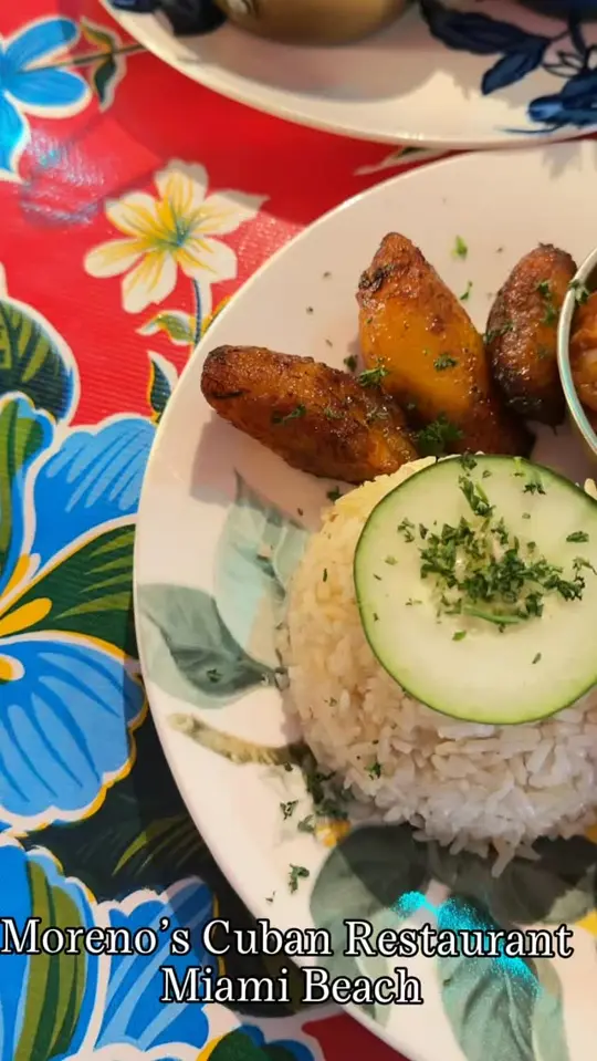 Moreno's Cuba in Miami Beach showing cocktail, handcrafted mojito; coffee, rich cuban coffees; seafood, fresh seafood specialties; dish, classic ropa vieja; appetizer, crispy croquetas; atmosphere,, video by mayalitovsky on Facebook