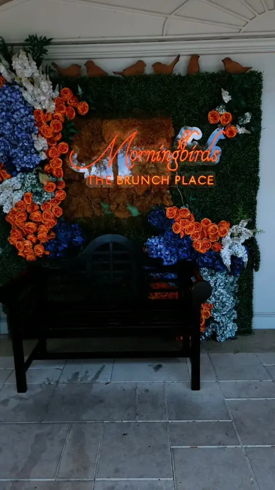 Morningbirds Restaurant in Roswell showing brunch, family fried catfish, shrimp recipes, sweet & savory waffle, creamy creole crawfish sauce, video by Mrs. J. Griffith on Facebook