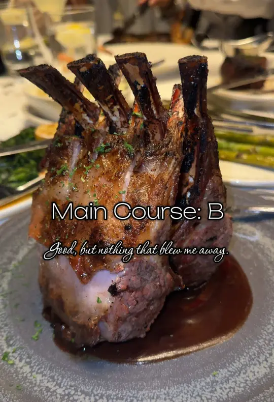Morton's The Steakhouse in Boca Raton showing review, visit, onion bread, oyster rockefeller, filet mignon and lobster tail with blue cheese butter, rack of lamb, smoked gouda and bacon au gratin potatoes,, video by missnyalee on TikTok