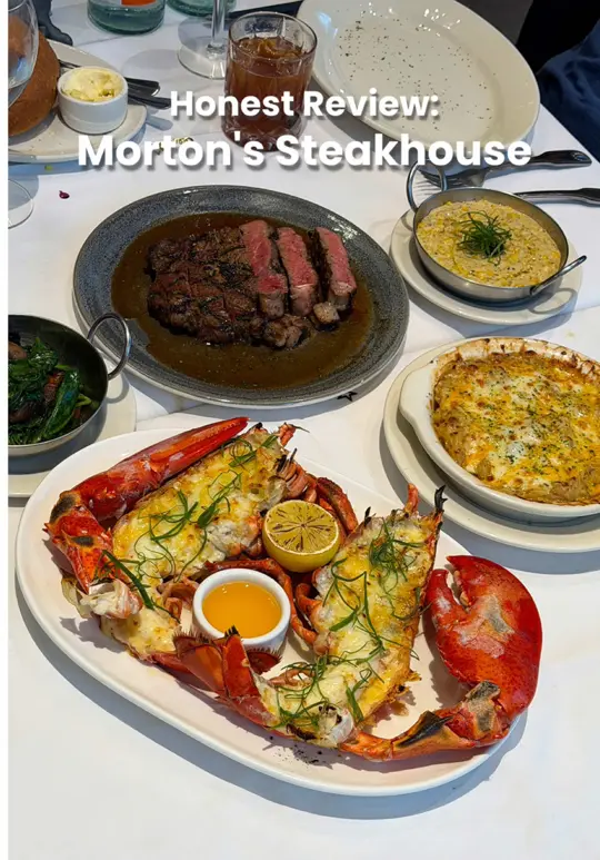 Morton's The Steakhouse in Jacksonville showing review, visit, video by cathrena.chen on TikTok