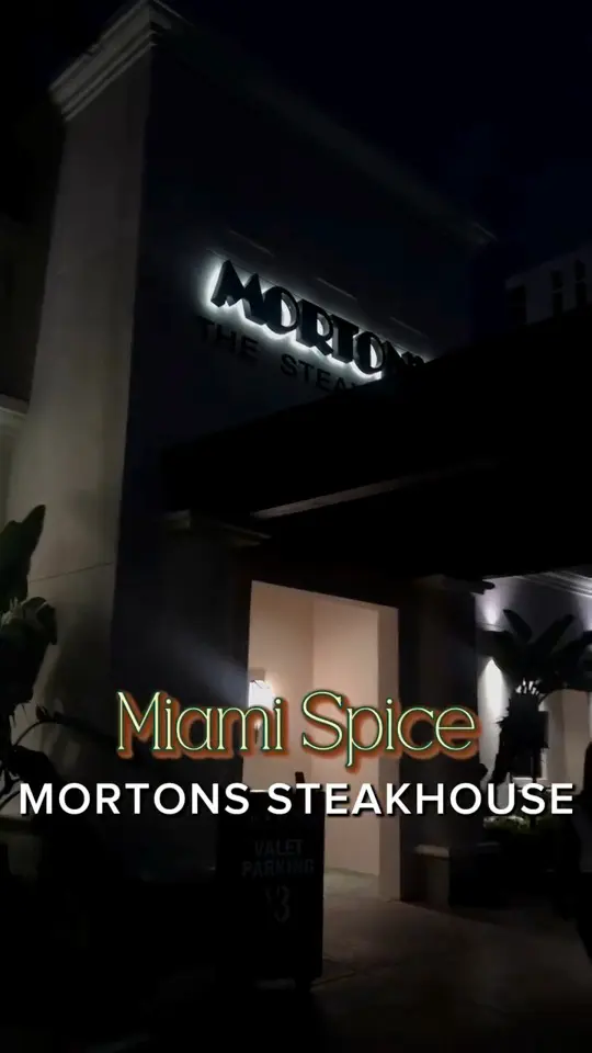 Morton's The Steakhouse in Miami showing food, steak, miami spice, video by Catrine Joseph on Facebook