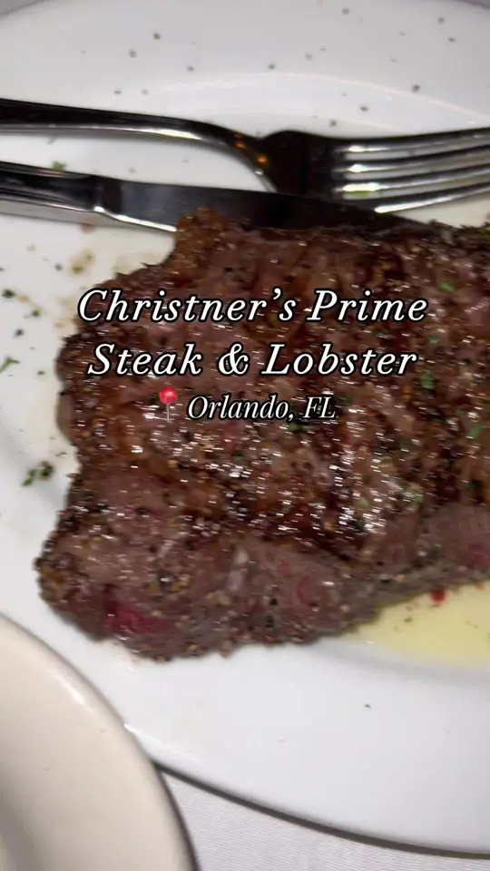 Morton's The Steakhouse in Orlando showing steak, lobster, dining experience, video by digitalempiremedia on TikTok