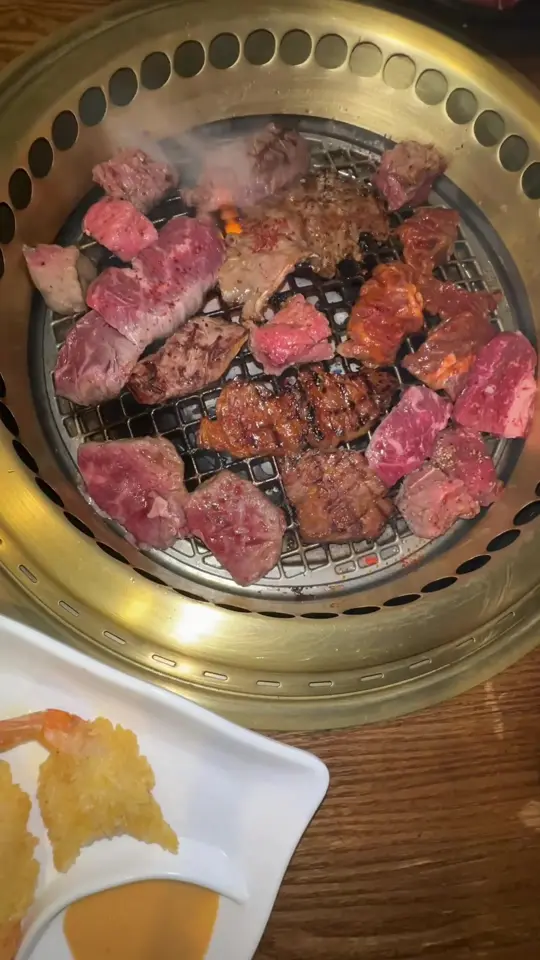 MOSU in Albany showing halal grill, all you can eat choices, video by officialsapj on TikTok
