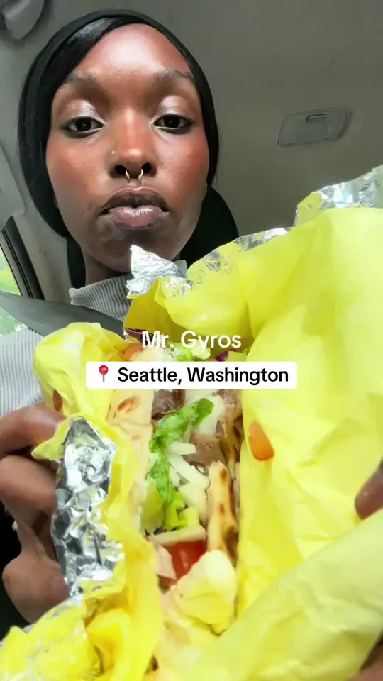 Mr. Gyro in Snellville showing review, visit, lamb gyro, beef gyro, hummus, video by sagiterrorist.tings on TikTok