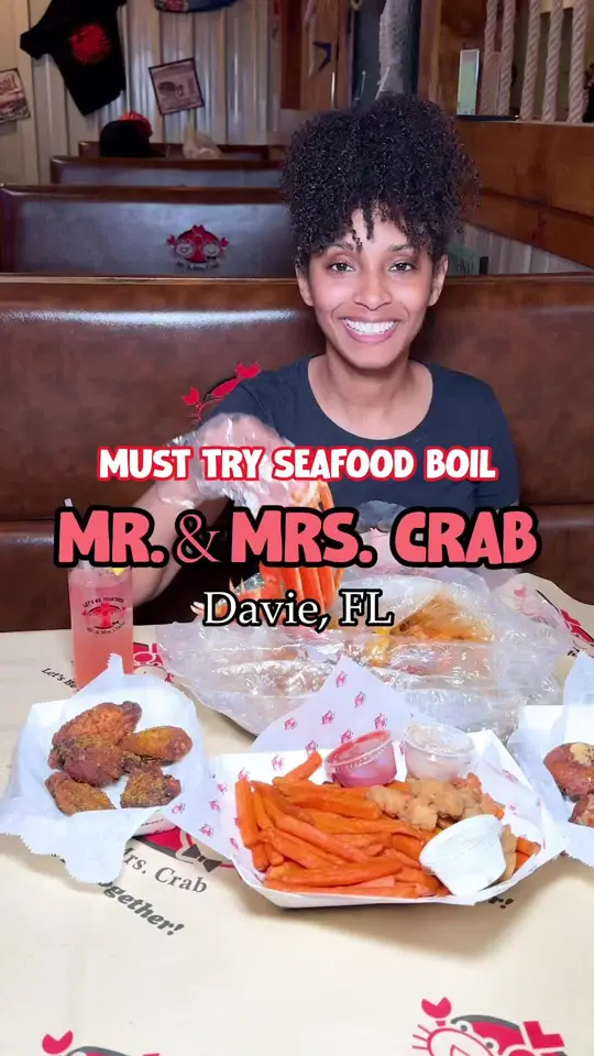 Mr. & Mrs. Crab Juicy Seafood & Bar - Kirkman in Orlando showing seafood boil, restaurant visit, video by brieatsmiami on TikTok