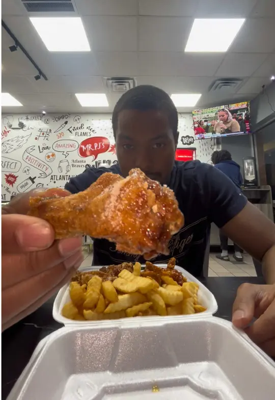 Mr. PJ's Go Wings & Hibachi in Lithia Springs showing review, chicken wings, hibachi, video by therealgagrubs on TikTok