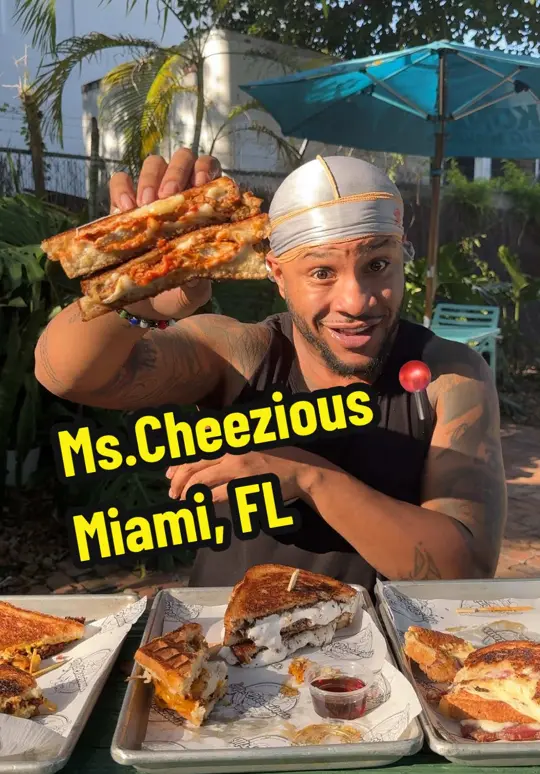 Ms. Cheezious in Miami showing food, cheeseburger, video by bendadonnn on TikTok