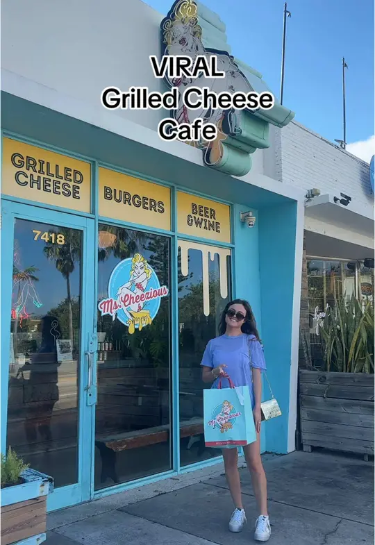 Ms. Cheezious in Miami showing grilled cheese sandwich, miami food review, video by sarahmargareteats on TikTok