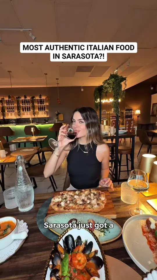 mymamma in Sarasota showing italian food, arancini, truffle pasta, cannoli, video by foodbytiana on TikTok