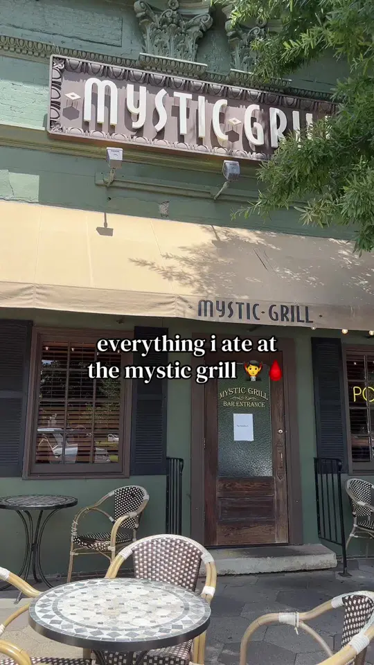 Mystic Grill in Covington showing food review, restaurant visit, video by curlygirlgrubs on TikTok