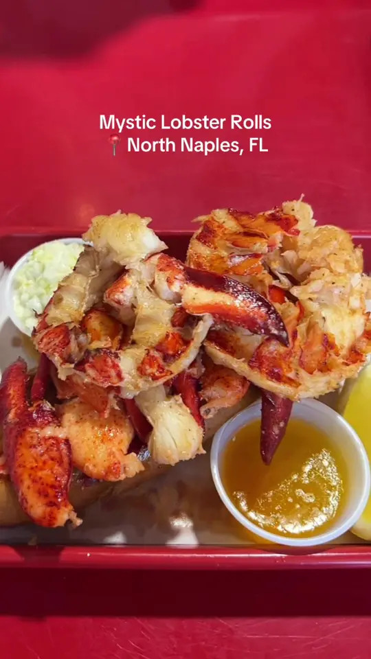 Mystic Lobster Roll Co - Naples, Vanderbilt Shoppes in Naples showing visit, connecticut lobsta roll, video by courtney_swfl on TikTok