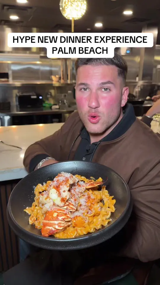 Mystic Table in West Palm Beach showing food, lobster, steak, dinner experience, video by mikeiseating on TikTok