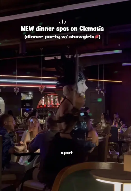 Mystic Table in West Palm Beach showing live dj, show girls, cocktails, food, video by chefitupwithlani on TikTok