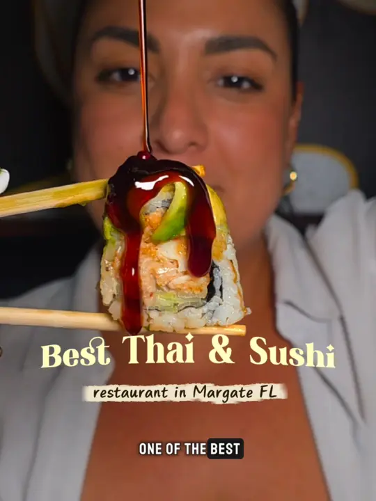  in Florida showing restaurant visit, sushi, thai food, video by miafoodlove on TikTok