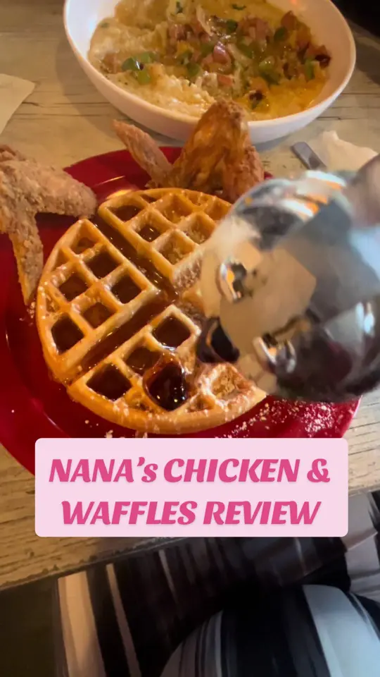 Nana's Chicken-N-Waffles in McDonough showing restaurant review, chicken and waffles, video by mizzk_allovertheplace on TikTok