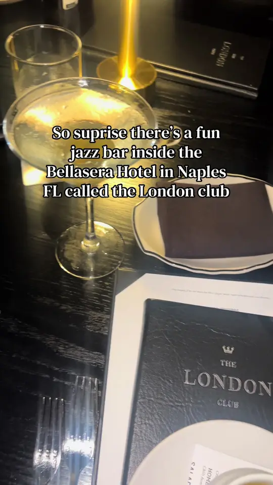 Naples Society Wine Bar in Naples showing cocktail, appetizer, live music, jazz club, hotel atmosphere, video by fitness.cookie on TikTok