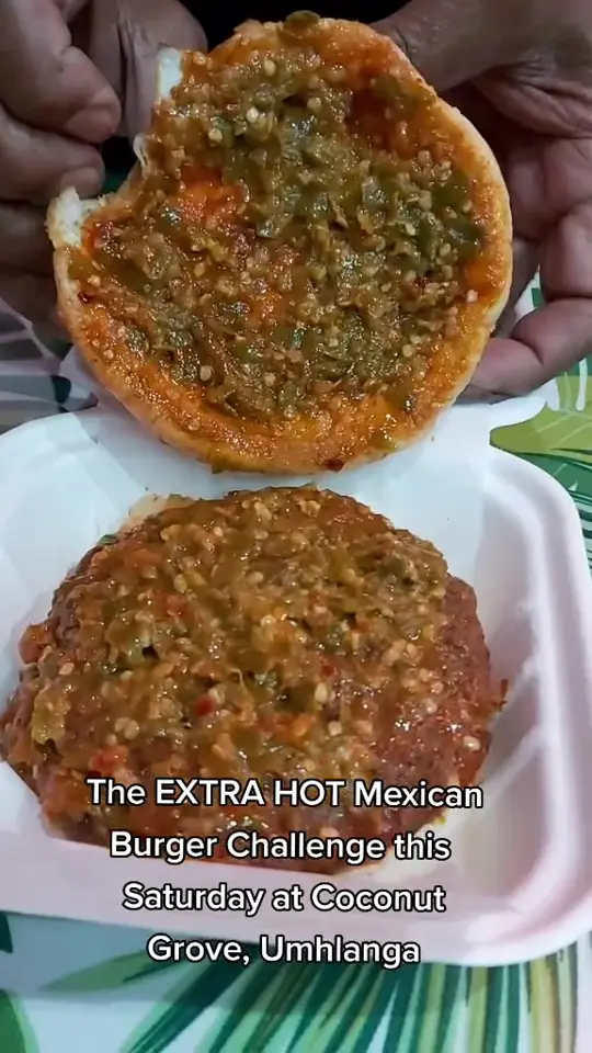 Narbona Coconut Grove in Miami showing burger, mexican burger challenge, food challenge, video by dalaucrew on TikTok