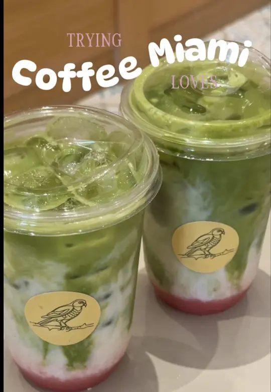 Neoklasik Modern Artisan Bakery in Coral Gables showing coffee, strawberry matcha, video by gracemichele__ on TikTok