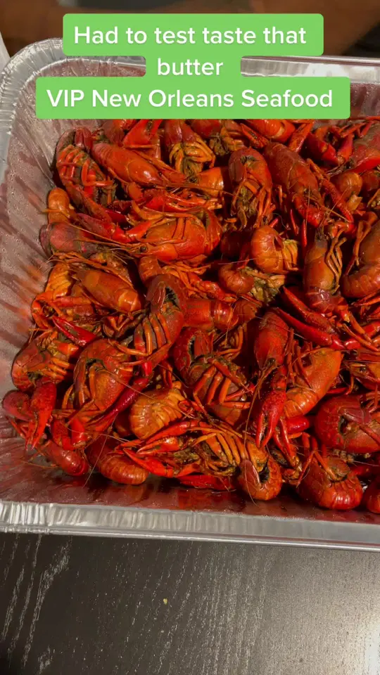 New Orleans Bay Seafood in Jonesboro showing crawfish, seafood, video by therealfoodstalker on TikTok
