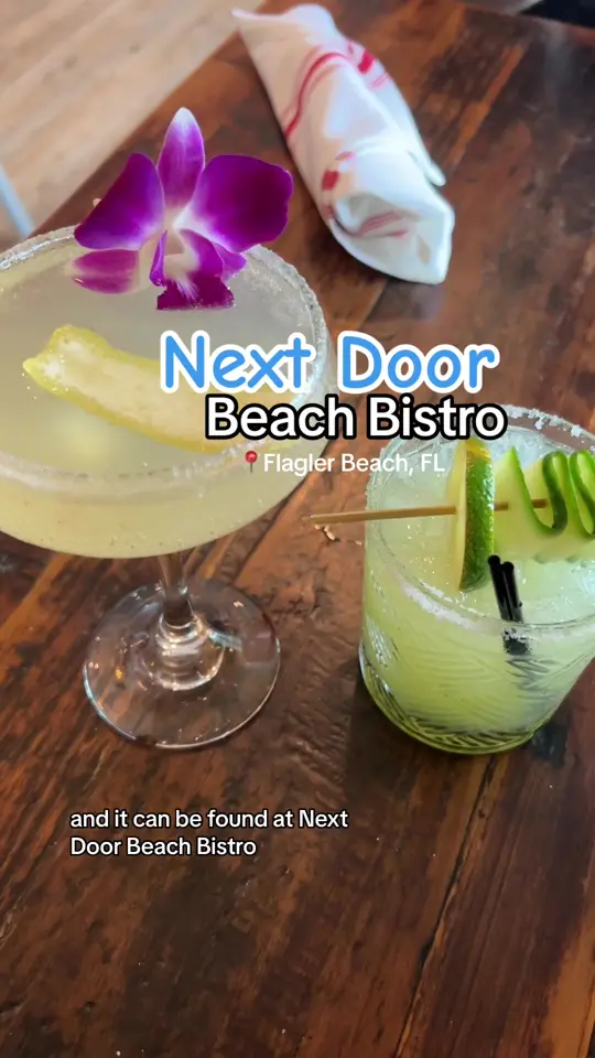 Next Door Beach Bistro in Flagler Beach showing visit, atmosphere, video by guttermangirls on TikTok
