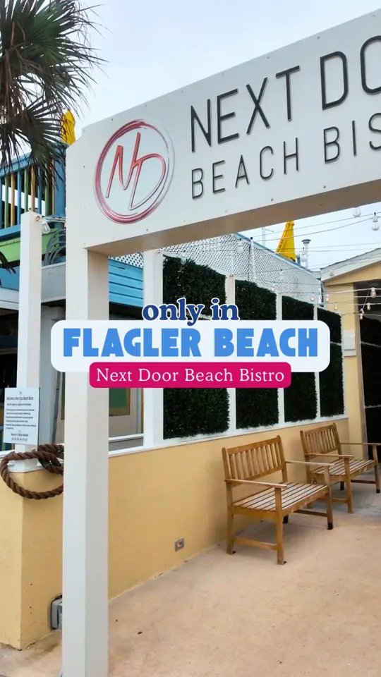 Next Door Beach Bistro in Flagler Beach showing oysters, seafood pot pie, craft cocktails, modern american eats, video by Palm Coast and the Flagler Beaches on Facebook