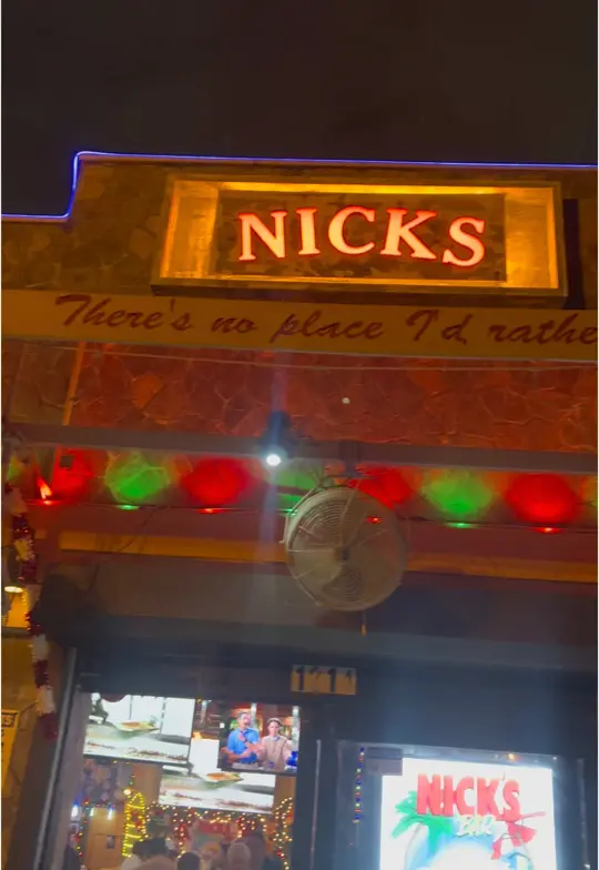 Nicks Bar & Grill in Hollywood showing visit, atmosphere, video by broward.adventure on TikTok