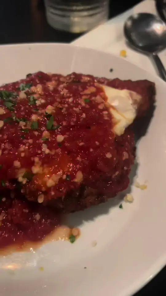 Nicole's Restaurant in Albany showing review, chicken parm, video by chickyparm6 on TikTok