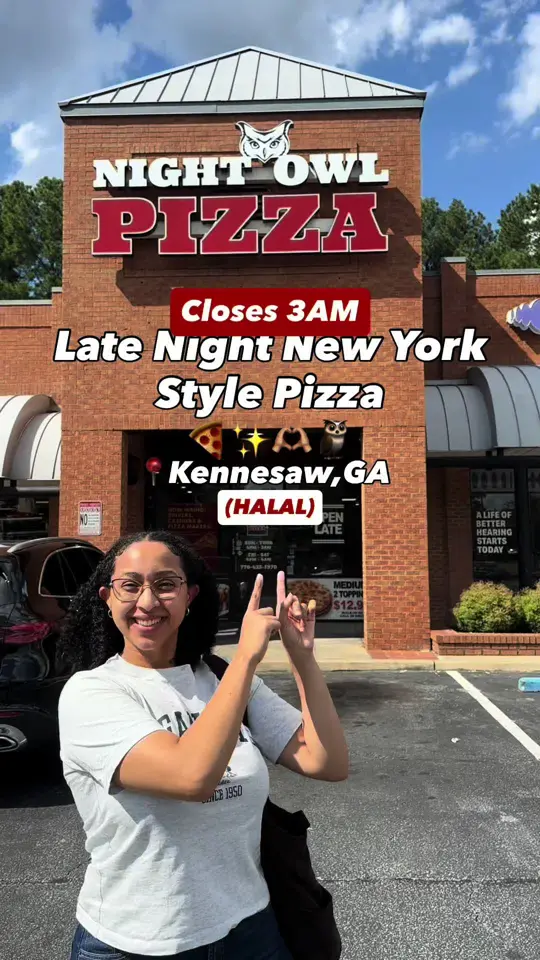 Night Owl Pizza - Marietta in Marietta showing pizza, late night dining, halal food, takeout, wings, pasta, video by travelfoodie_ishy on TikTok