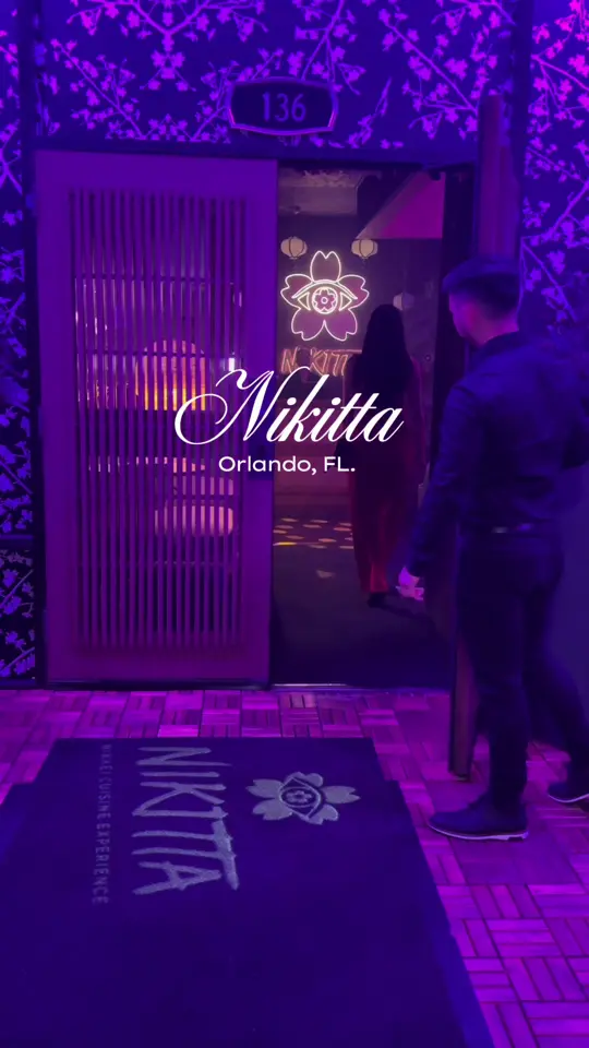 Nikitta Restaurant in Orlando showing restaurant visit, 3 course dining experience, food, atmosphere, video by nathaliaduques on TikTok
