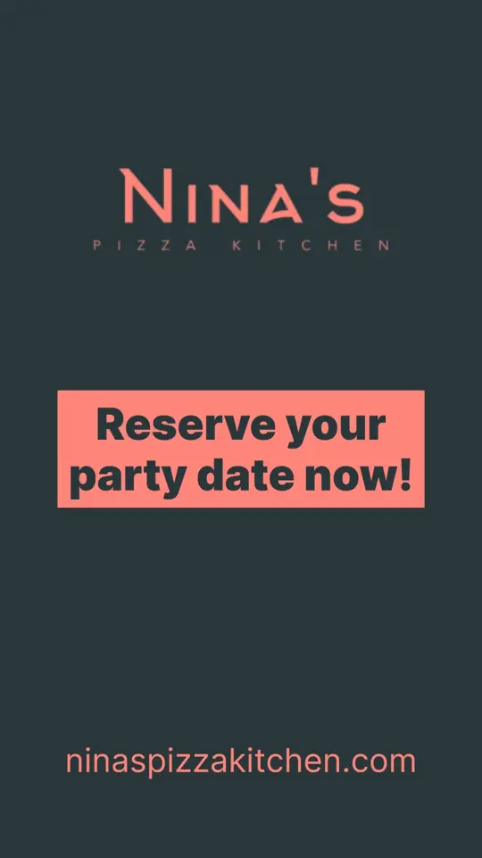 Nina's Pizza Kitchen in Canton showing party packages, group celebration, video by Nina's Pizza Kitchen on Facebook
