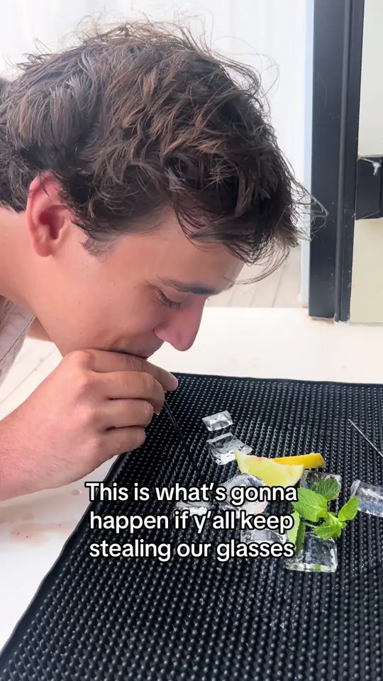 NoFo Brew Co in Gainesville showing cocktail, bar mat, video by nofobrewco on TikTok