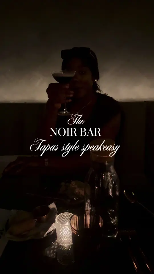 Noir Bar in Orlando showing food, tapas-style bites, drinks, cocktails, atmosphere, speakeasy-like environment, video by nariahji on TikTok