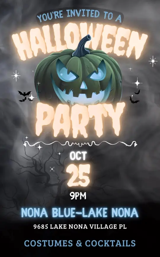 Nona Blue Modern Tavern in Orlando showing event, halloween party, video by Nona Blue Modern Tavern on Facebook