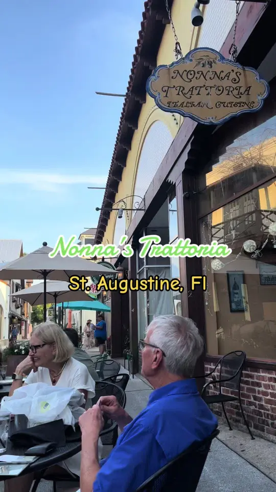 Nonnas Trattoria in St. Augustine showing italian food, restaurant visit, video by gusonthego on TikTok