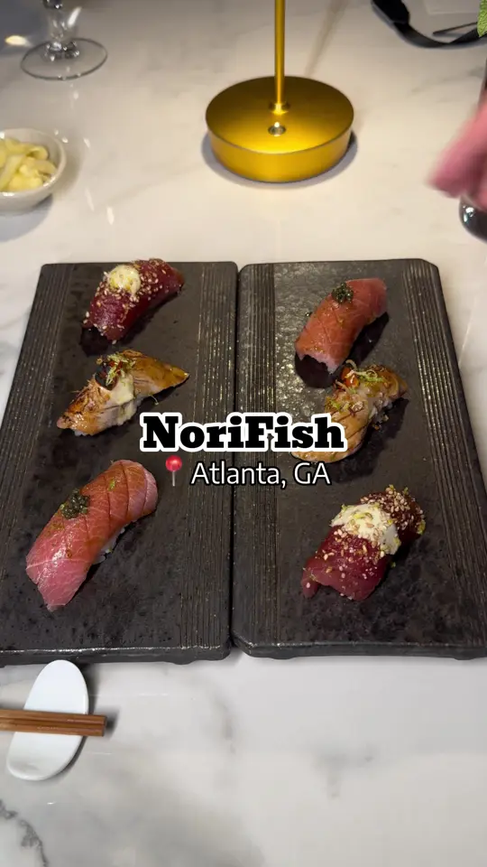 NoriFish Sushi & Izakaya in Atlanta showing omakase, yuzu ponzu oysters, sushi, izakaya, video by atlanta_foodyyyyy on TikTok
