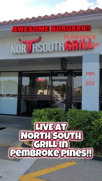 North South Grill in Pembroke Pines showing burger, menu items, video by Flashback South Florida - Memories and M on Facebook