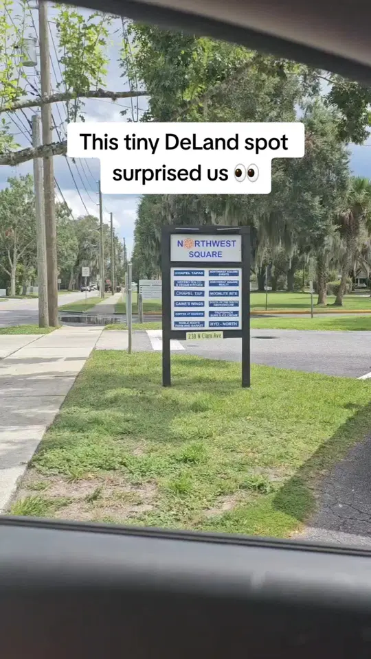 Northwest Square in Deland showing food, pulled pork sandwich, video by centralfloridalocal on TikTok