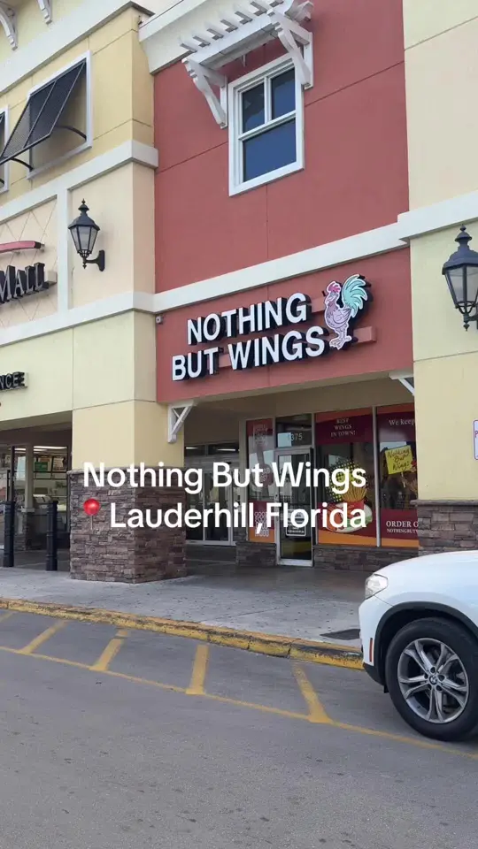 Nothing But Wings in Lauderhill showing food, chicken wings, lemon pepper, honey garlic, honey barbecue, video by lifewithtinaaa on TikTok