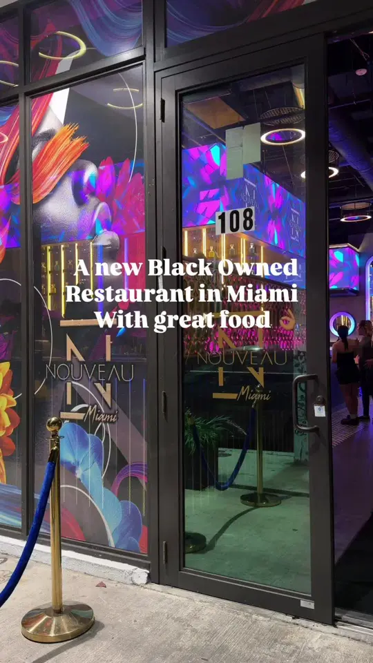 Nouveau Miami in Miami showing review, visit, salmon dish with asparagus and mash potatoes, lamb chops, mac and cheese, video by zanzanlifestyle on TikTok